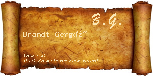 Brandt Gergő névjegykártya
