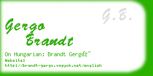 gergo brandt business card